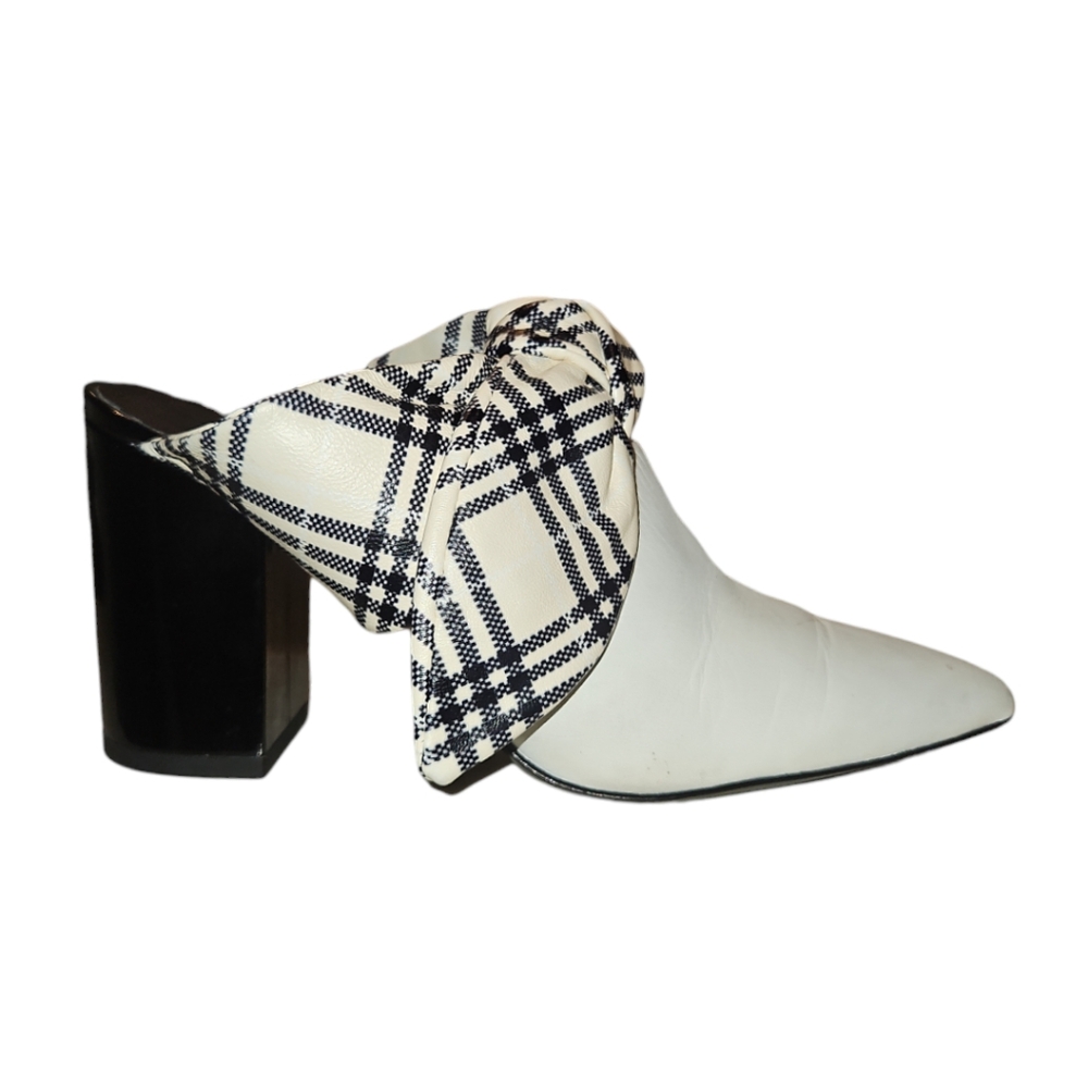 SELF-PORTRAIT | Lily Motor Bow Mules in White Leather ~ Size EU 37.5 / U… - Picture 2 of 8